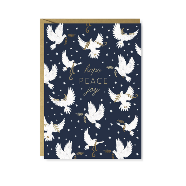 Merry And Magical Doves Christmas Card Design Design Holiday Cards - Holiday - Christmas