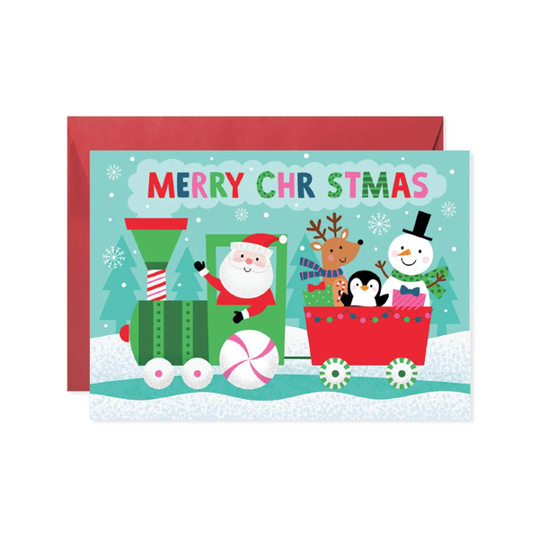 Santa's Christmas Train Christmas Card Design Design Holiday Cards - Holiday - Christmas