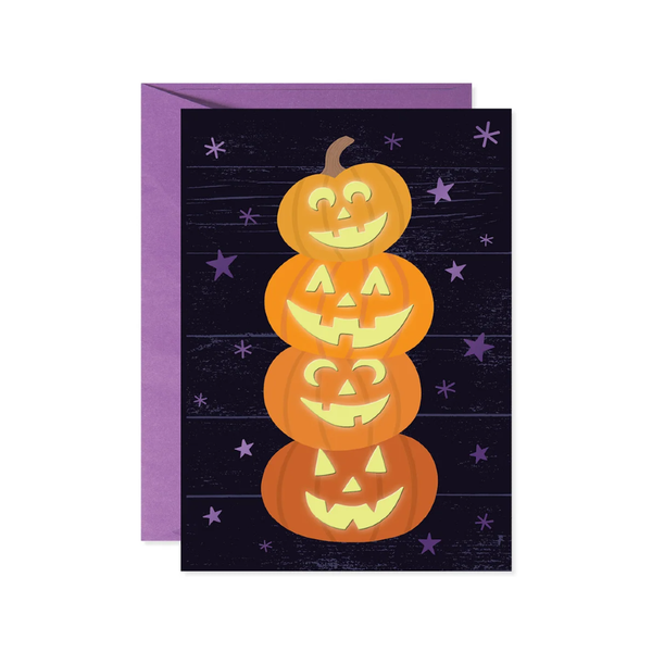 Pumpkin Stack Halloween Card Design Design Holiday Cards - Holiday - Halloween