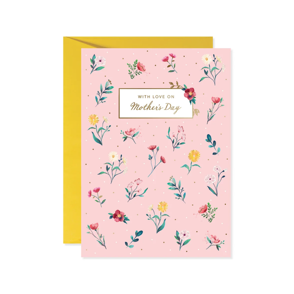 Petite Wildflowers On Pink Mother's Day Card Design Design Holiday Cards - Holiday - Mother's Day