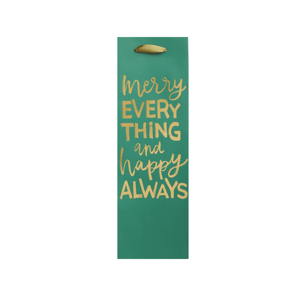 Merry Every Thing And Happy Always Bottle Gift Bag Design Design Holiday Holiday - Paper & Packaging - Gift Bags