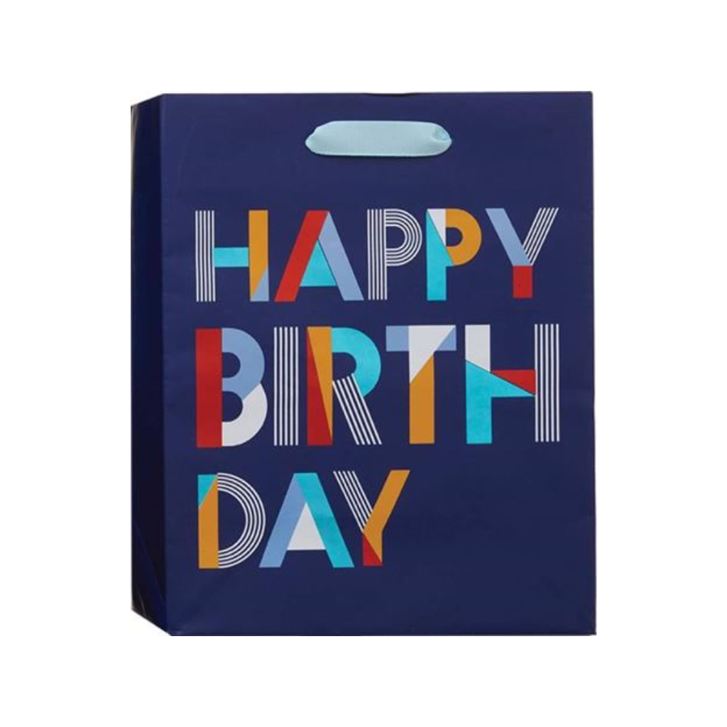 Bold Birthday Medium Gift Bag Design Design Paper & Packaging - Gift Bags