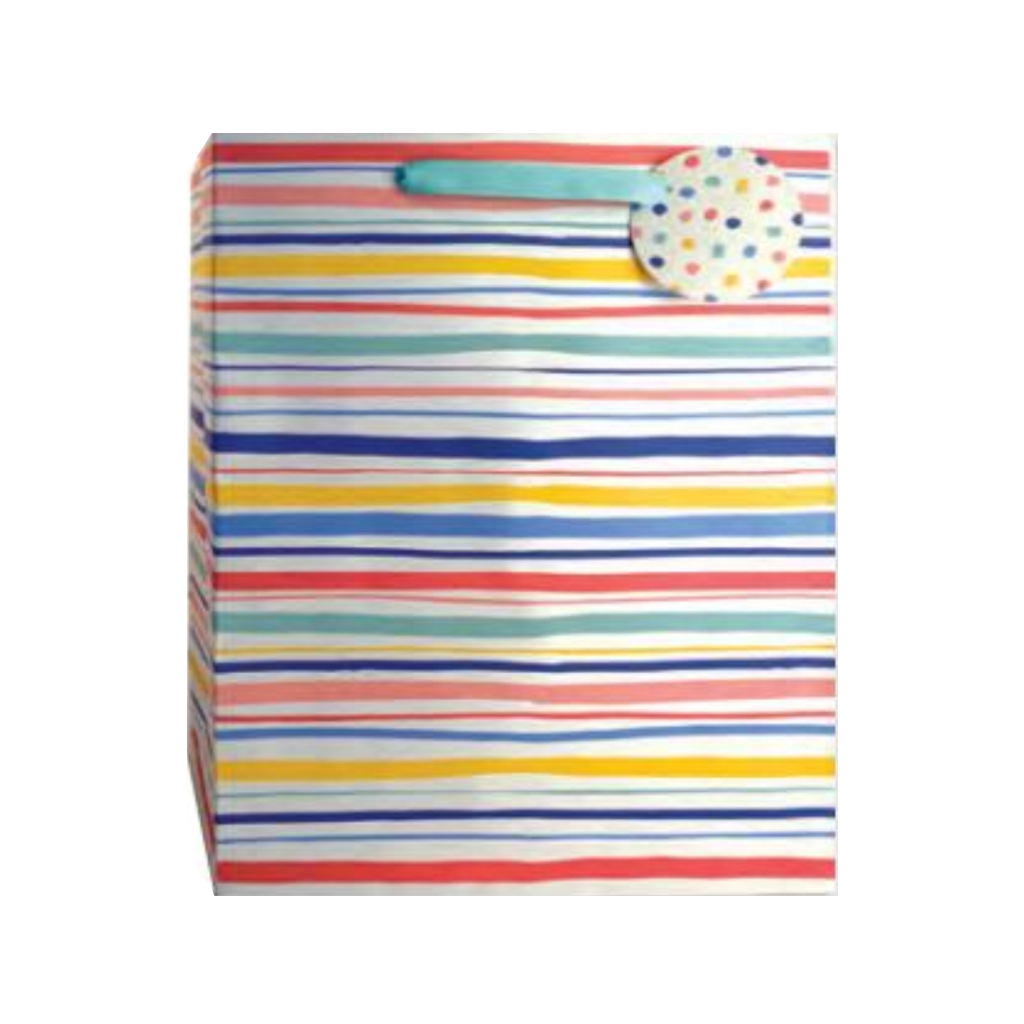 Happy Stripes And Dots Gift Bag - Large Design Design Paper & Packaging - Gift Bags