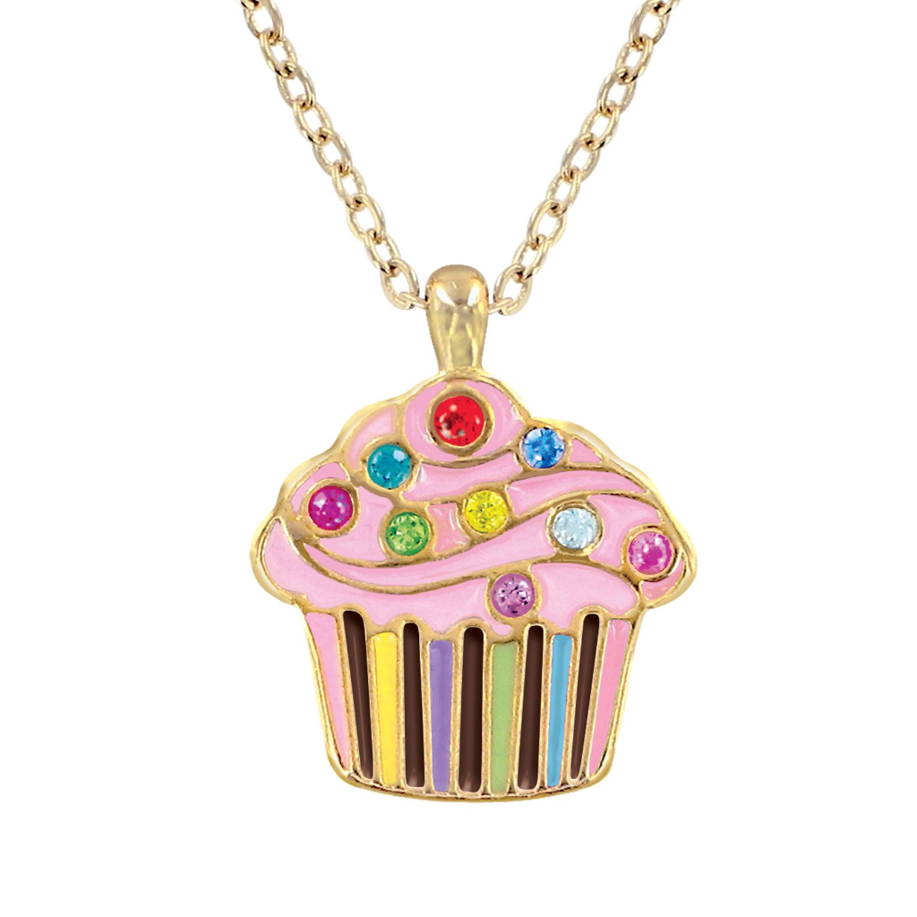 PINK Sparkling Cupcake Pendant DM Merchandising Home - Utility & Tools - Cell Phone Accessories
