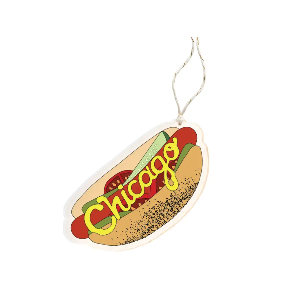 Chicago Style Hot Dog Enamel Keychain