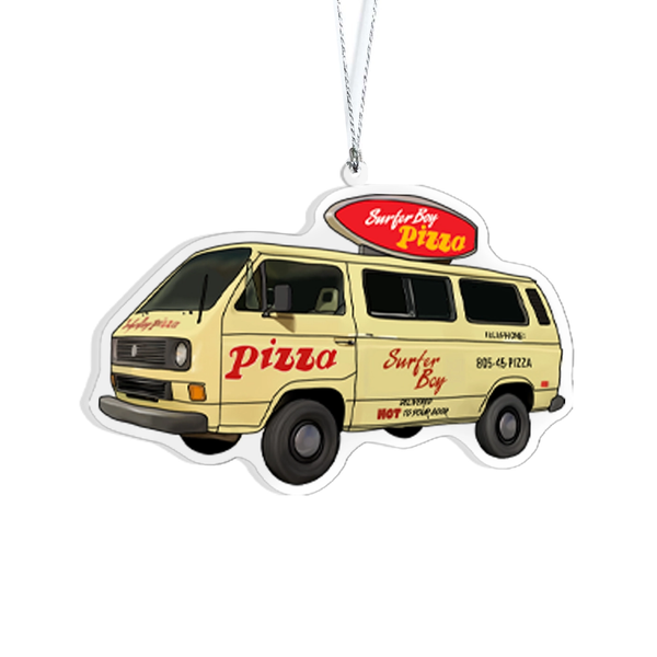Stranger Things Inspired Pizza Van Ornament Drawn Goods Holiday - Ornaments