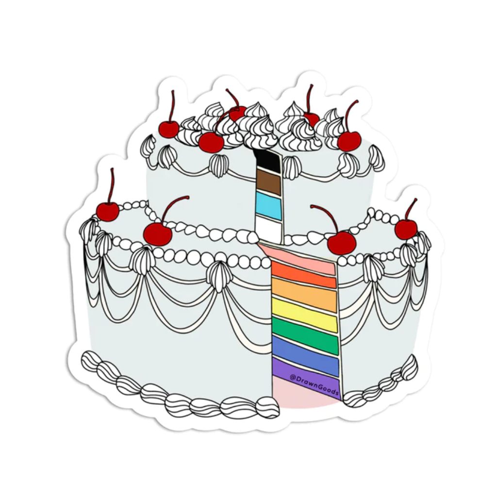 A Very Gay Cake Sticker Drawn Goods Impulse - Decorative Stickers