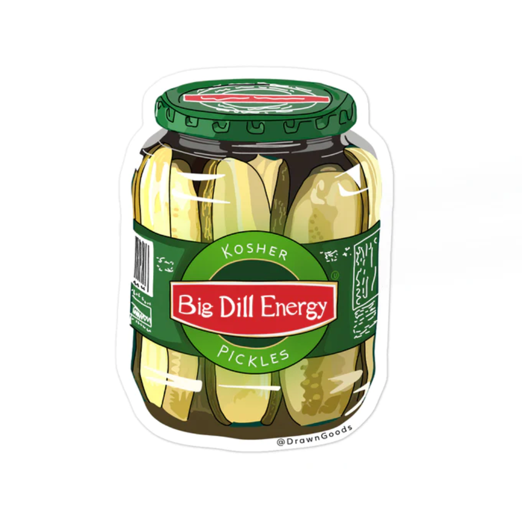 Big Dill Energy Pickle Jar Sticker Drawn Goods Impulse - Decorative Stickers