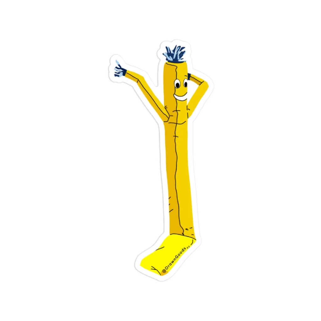 Yellow Air Dancer Sticker Drawn Goods Impulse - Decorative Stickers
