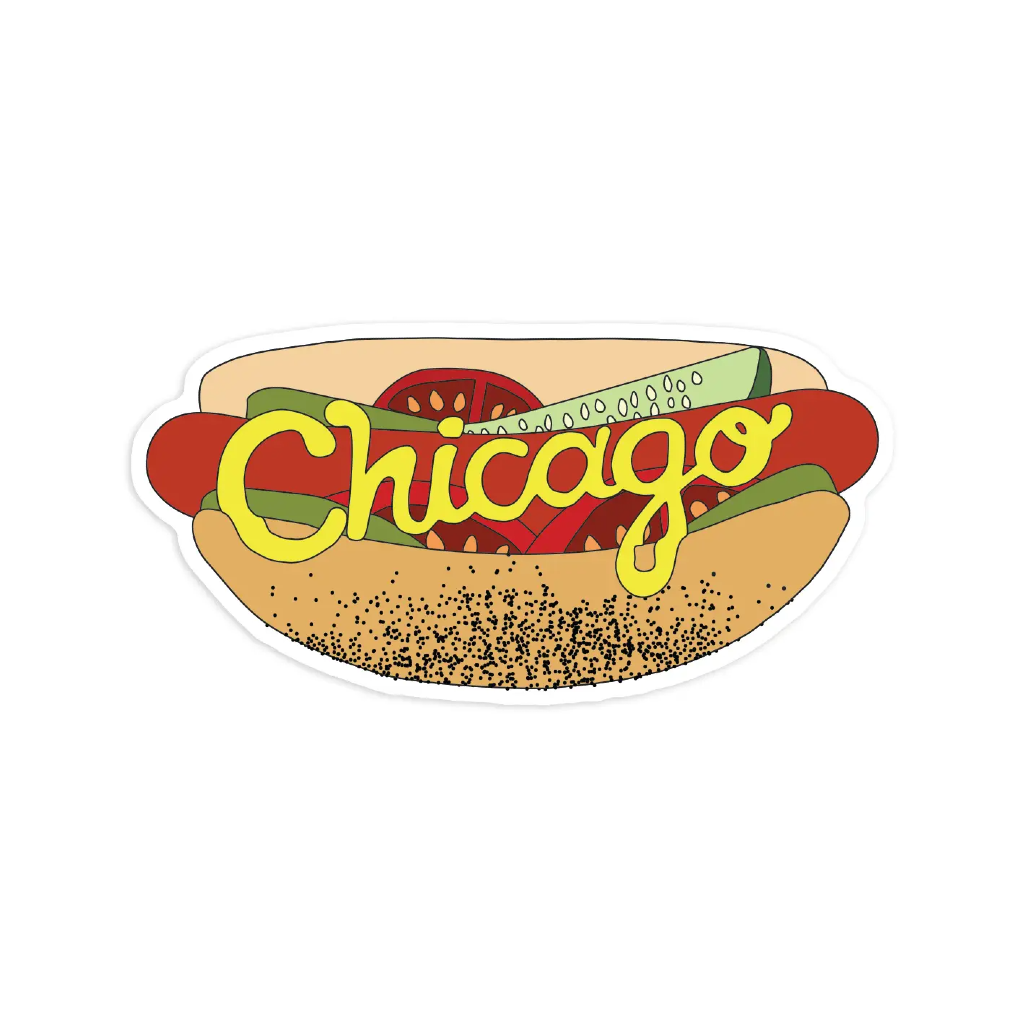 Chicago Dog Sticker Drawn Goods Impulse - Stickers