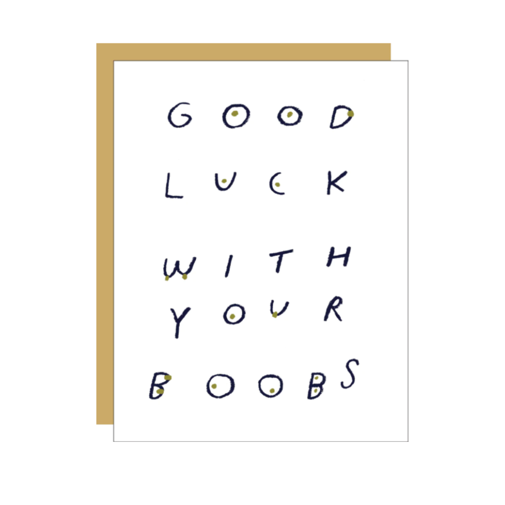 Good Luck Boobs Blank Card Egg Press Cards - Any Occasion