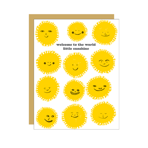 Welcome to the World Little Sunshine Baby Card Egg Press Cards - Baby