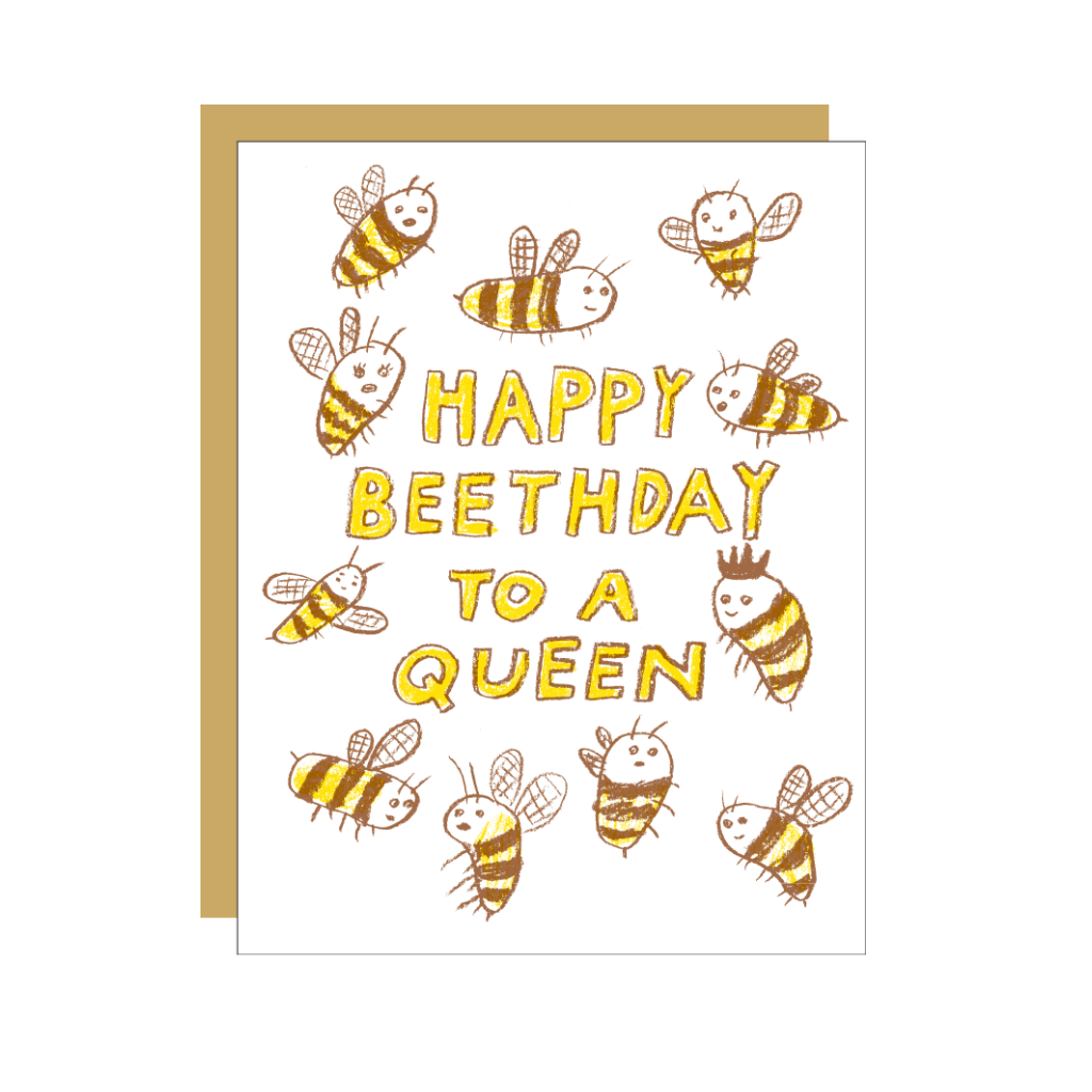 Beethday Queen Birthday Card Egg Press Cards - Birthday