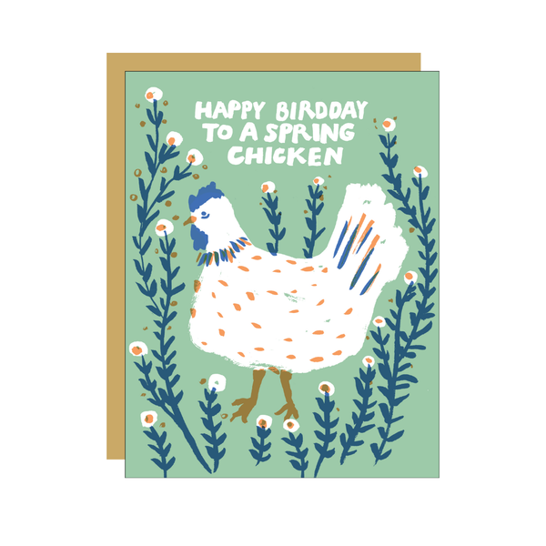 Spring Chicken Birthday Card Egg Press Cards - Birthday