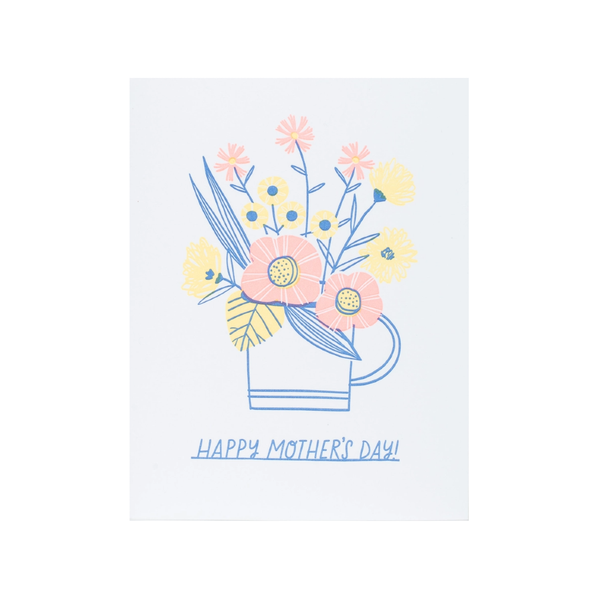 EGG CARD MOTHER'S DAY CUP OF FLOWERS Egg Press Cards - Holiday - Mother's Day
