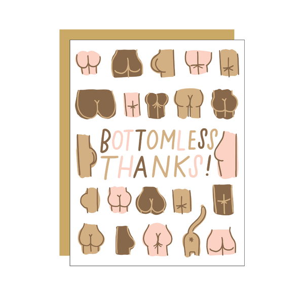 Bottomless Thanks Butts Thank You Card Egg Press Cards - Thank You