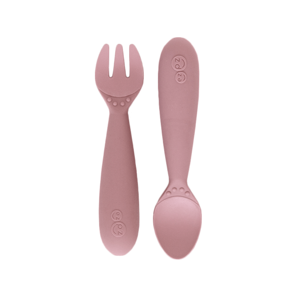 BLUSH Mini Utensils Spoon and Fork Set ezpz Baby & Toddler - Nursing & Feeding - Plates, Bowls & Utensils