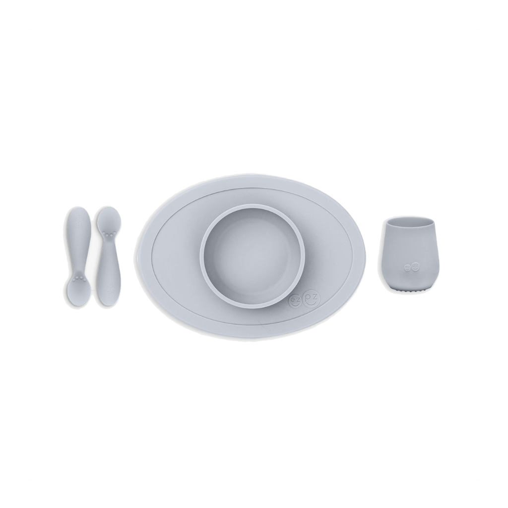 First Foods Set - Pewter ezpz Baby & Toddler - Nursing & Feeding - Plates, Bowls & Utensils