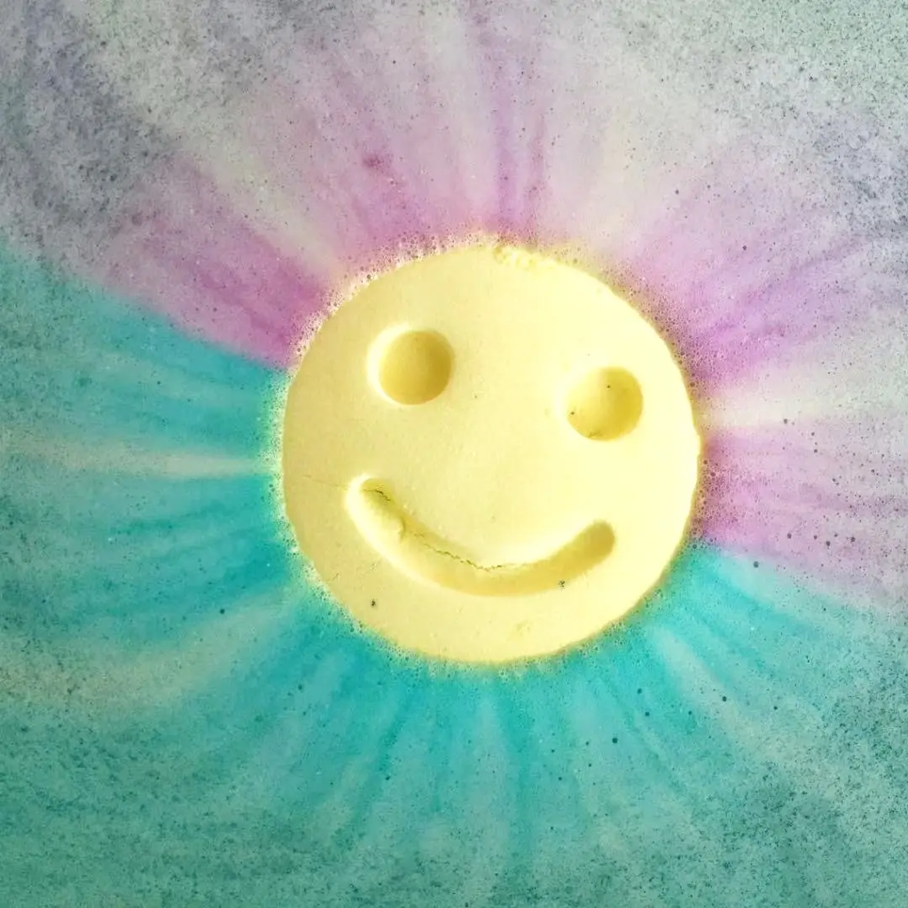 Rainbow Happy Face Bath Bomb Feeling Smitten Home - Bath & Body - Bath Fizzers & Salts