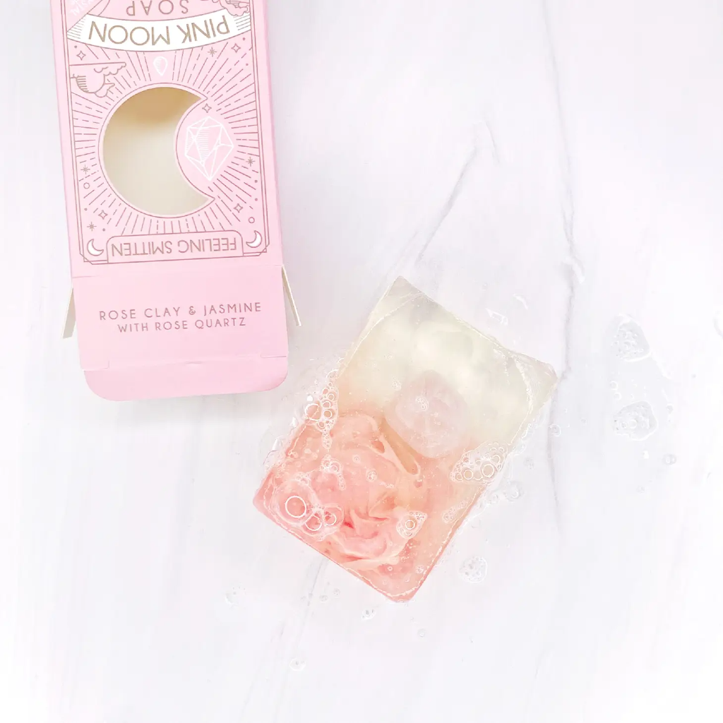 Pink Moon Soap With Rose Quartz Feeling Smitten Home - Bath & Body - Soap