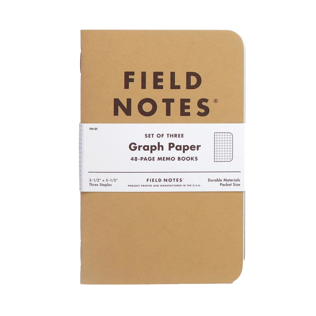 GRAPH PAPER Field Notes Original Kraft Notebook - GRAPH, RULED, PLAIN, MIXED Field Notes Brand Books - Blank Notebooks & Journals