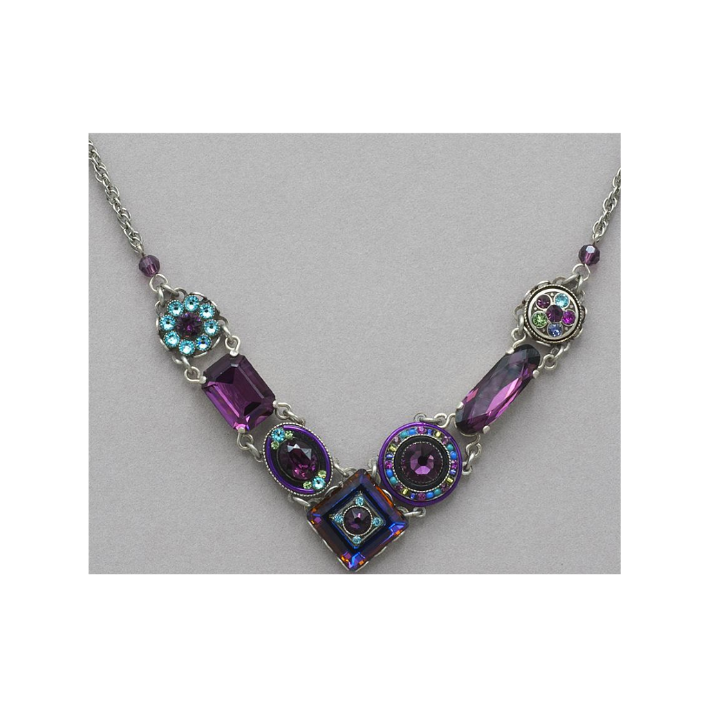 La Dolce Vita "V" Necklace - Amethyst Firefly Jewelry - Necklaces