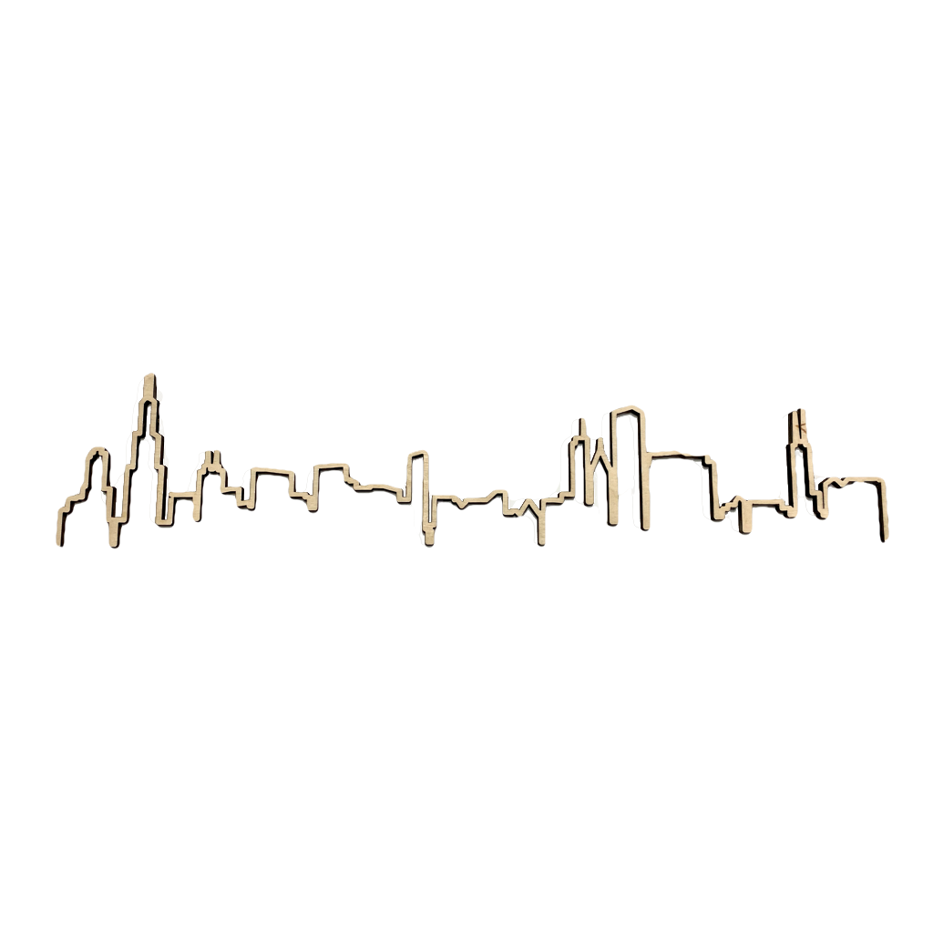 Chicago Floating Skyline Sign Grainwell Home - Wall & Mantle - Plaques, Signs & Frames