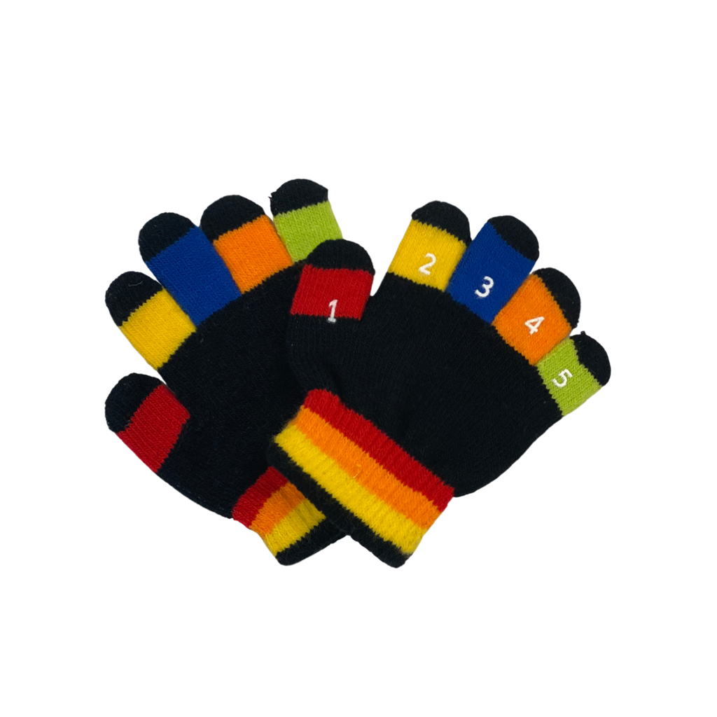 BLACK Toddler Knit Magic Stretch Counting Gloves with Numbers Grand Sierra Apparel & Accessories - Baby & Toddler - Gloves & Mittens