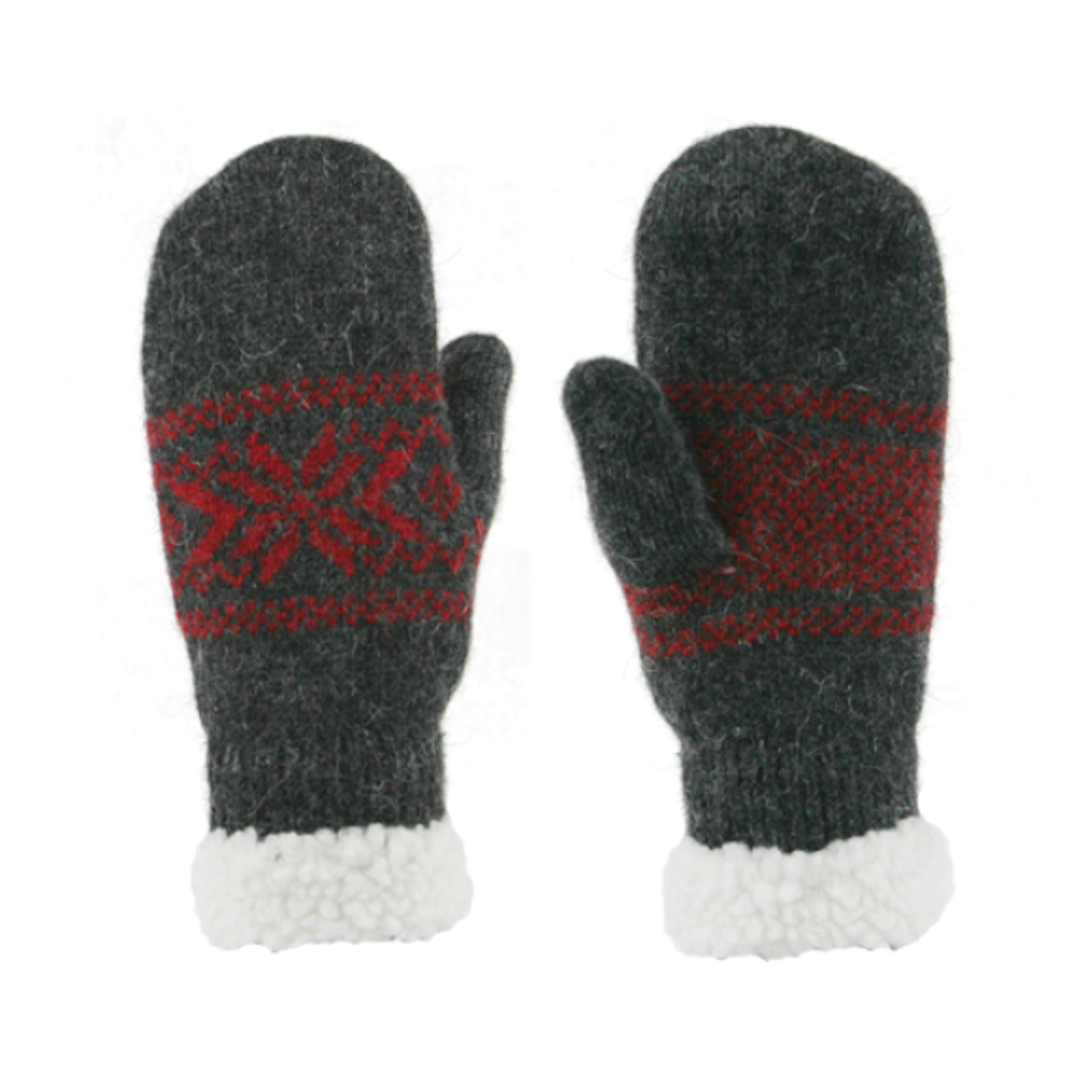Charcoal Snowflake Mittens - Adult Grand Sierra Apparel & Accessories - Winter - Adult - Gloves & Mittens