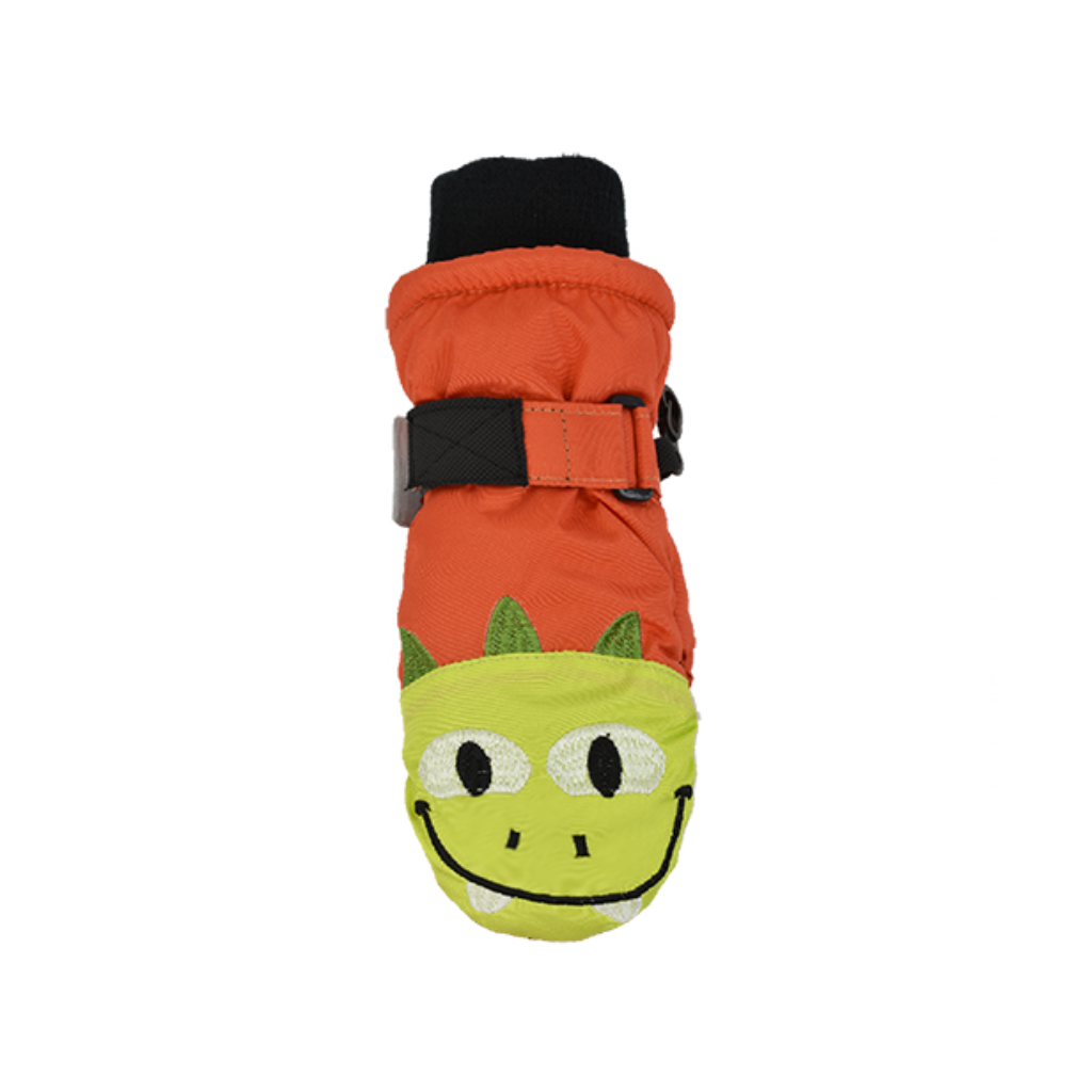 Dino (Orange) BCK GLOVES TODDLER MITTENS SKI WITH FACES Grand Sierra Apparel & Accessories - Winter - Baby & Toddler