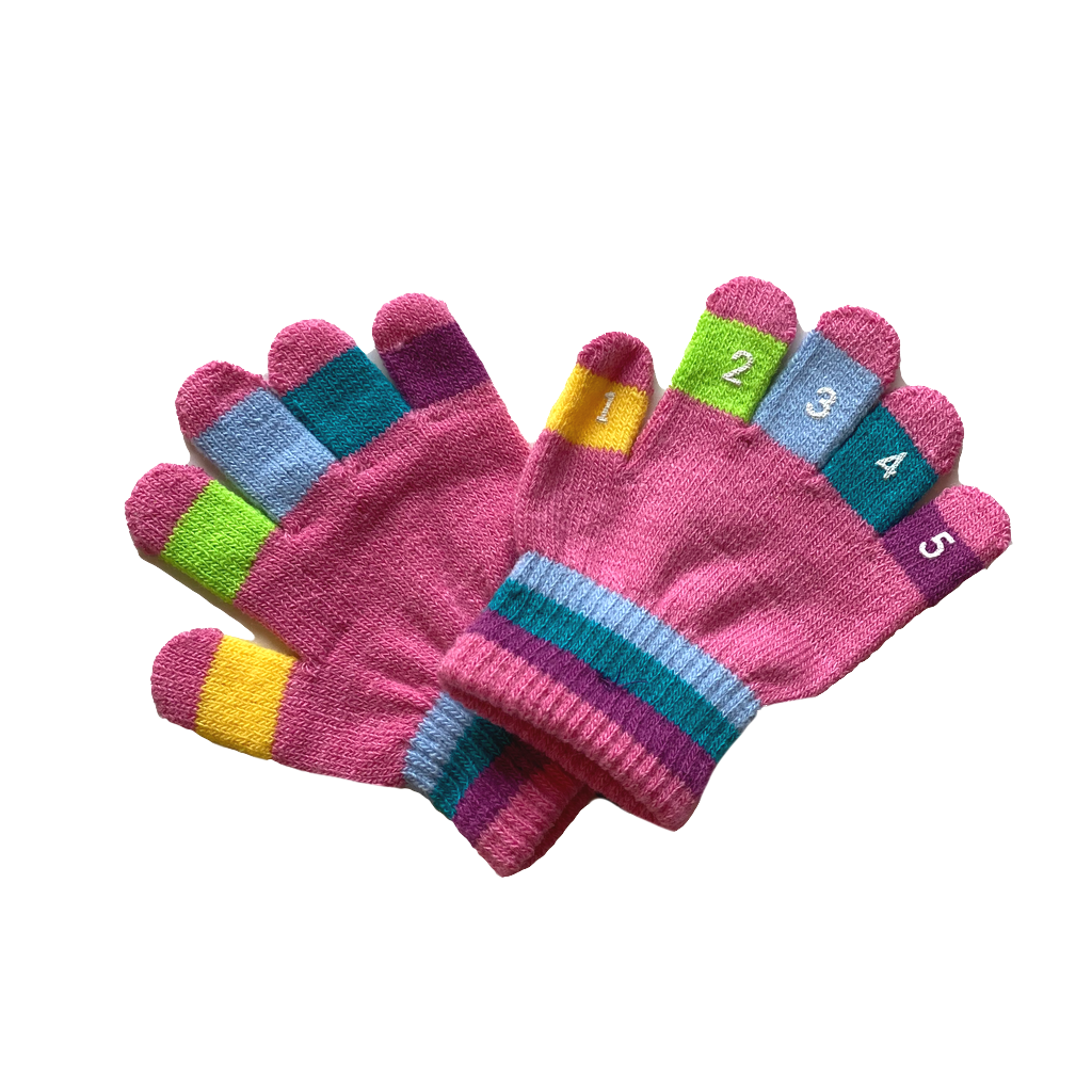 PINK Toddler Knit Magic Stretch Glove with Numbers Grand Sierra Baby - Gloves & Mittens