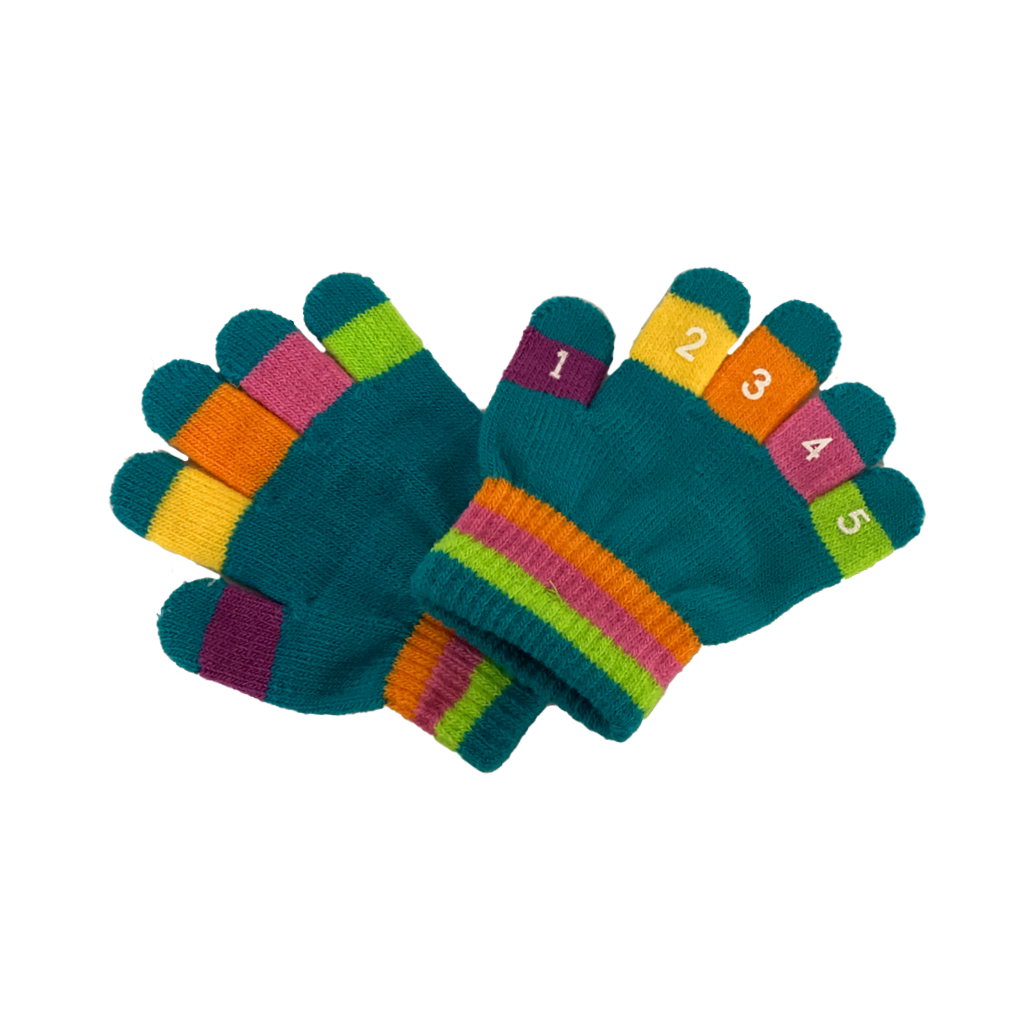 TEAL Toddler Knit Magic Stretch Glove with Numbers Grand Sierra Baby - Gloves & Mittens
