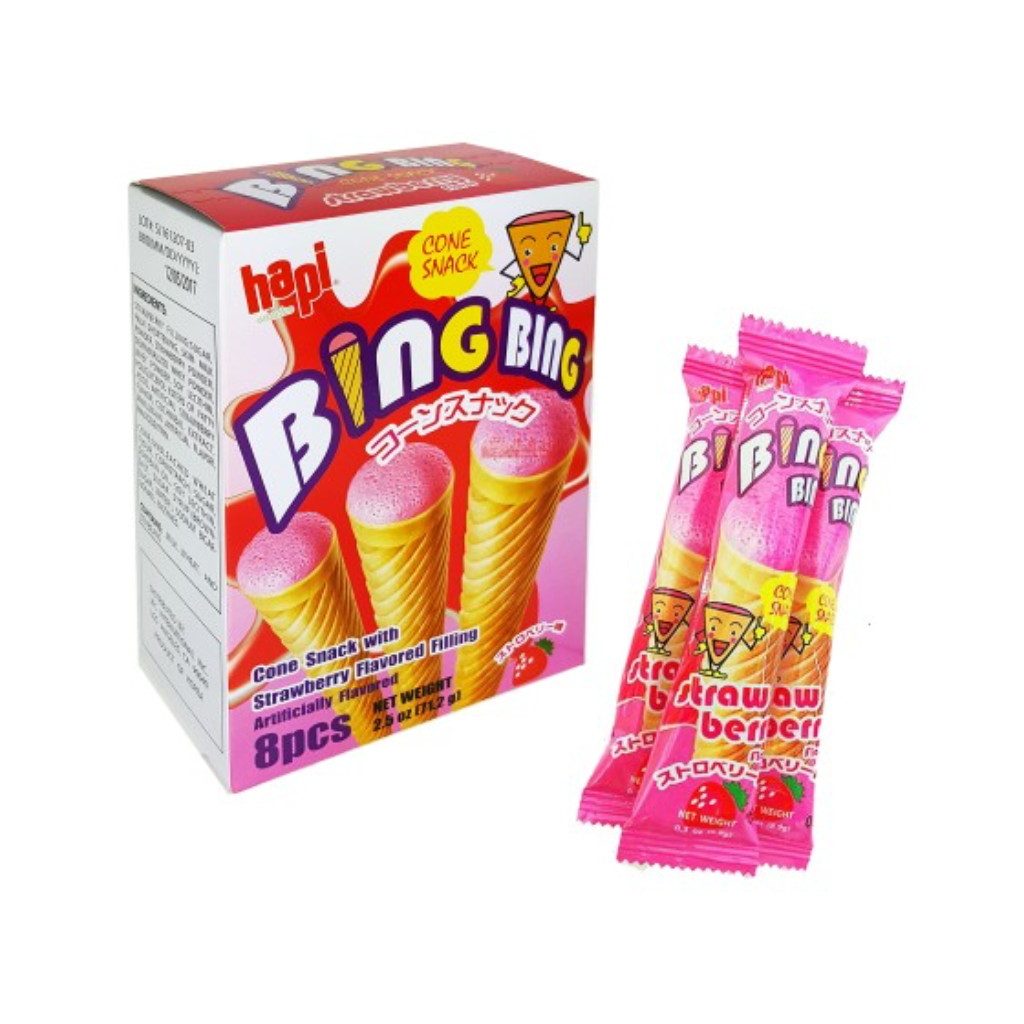 HAPI Bing Bing Ice Cream Cone Snack - Strawberry Grandpa Joe's Candy Candy, Chocolate & Gum
