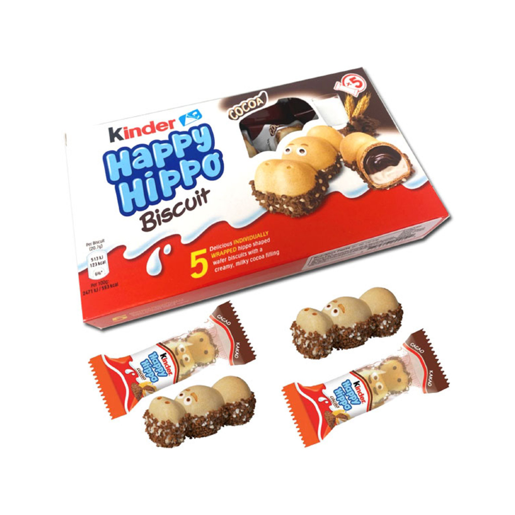 Kinder Happy Hippo Cocoa Cream Biscuits Grandpa Joe's Candy Candy, Chocolate & Gum