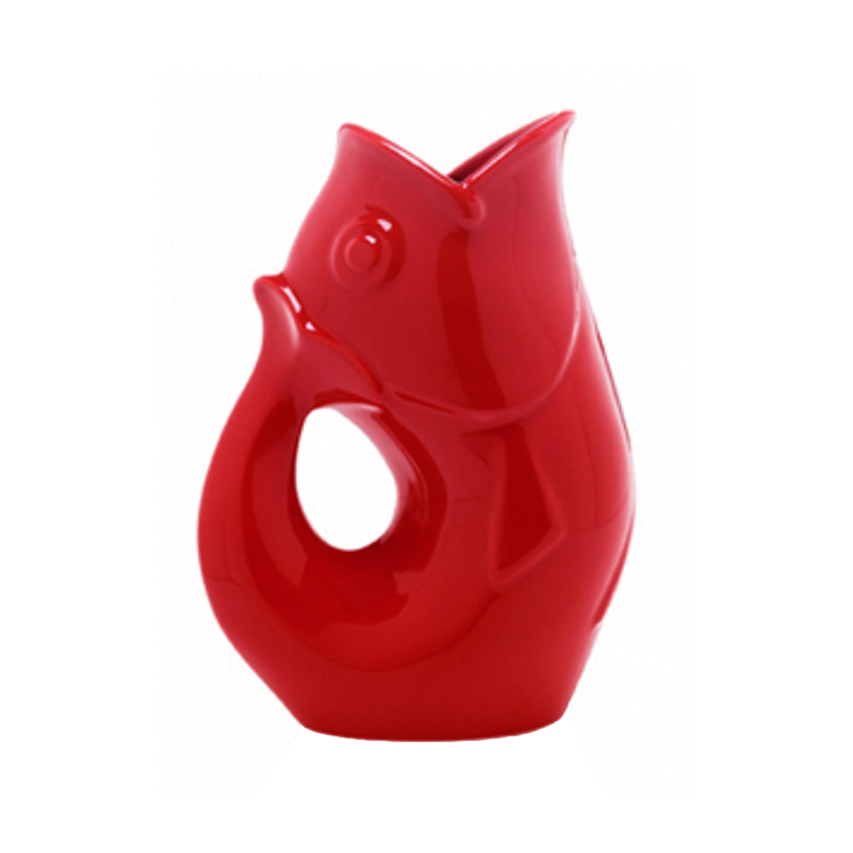 BRIGHT RED Small GurglePot Gurgling Fish Water Pitcher GurglePot Home - Garden - Vases & Planters