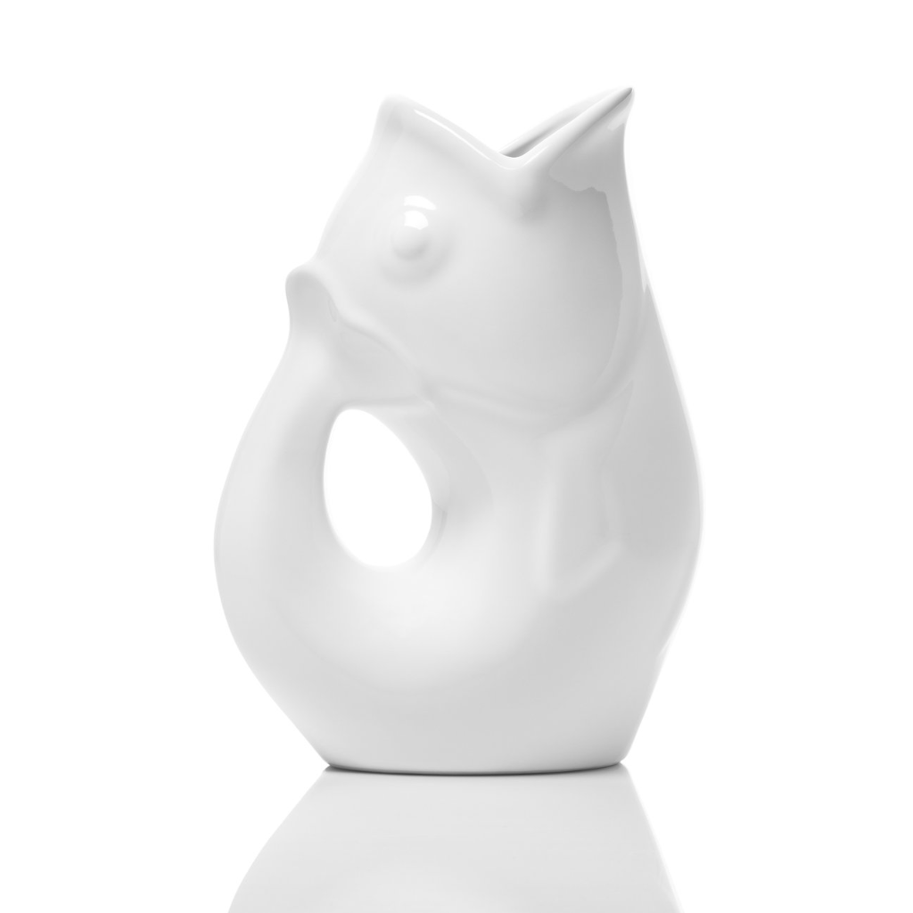 Large GurglePot Gurgling Fish Water Pitcher (White)