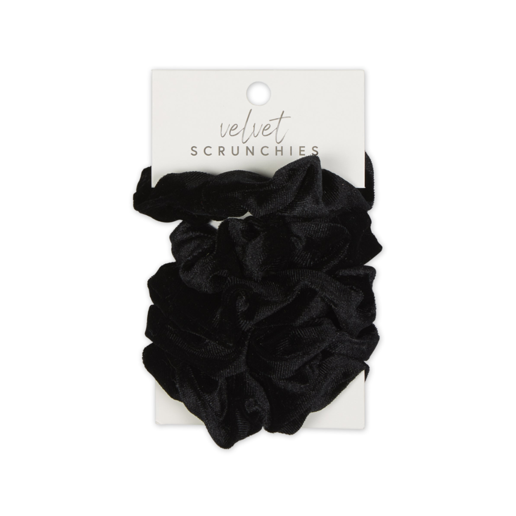 BLACK Velvet Scrunchies - Set of 5 Hadley Wren Apparel & Accessories - Hair Accessories - Hair Claws & Clips
