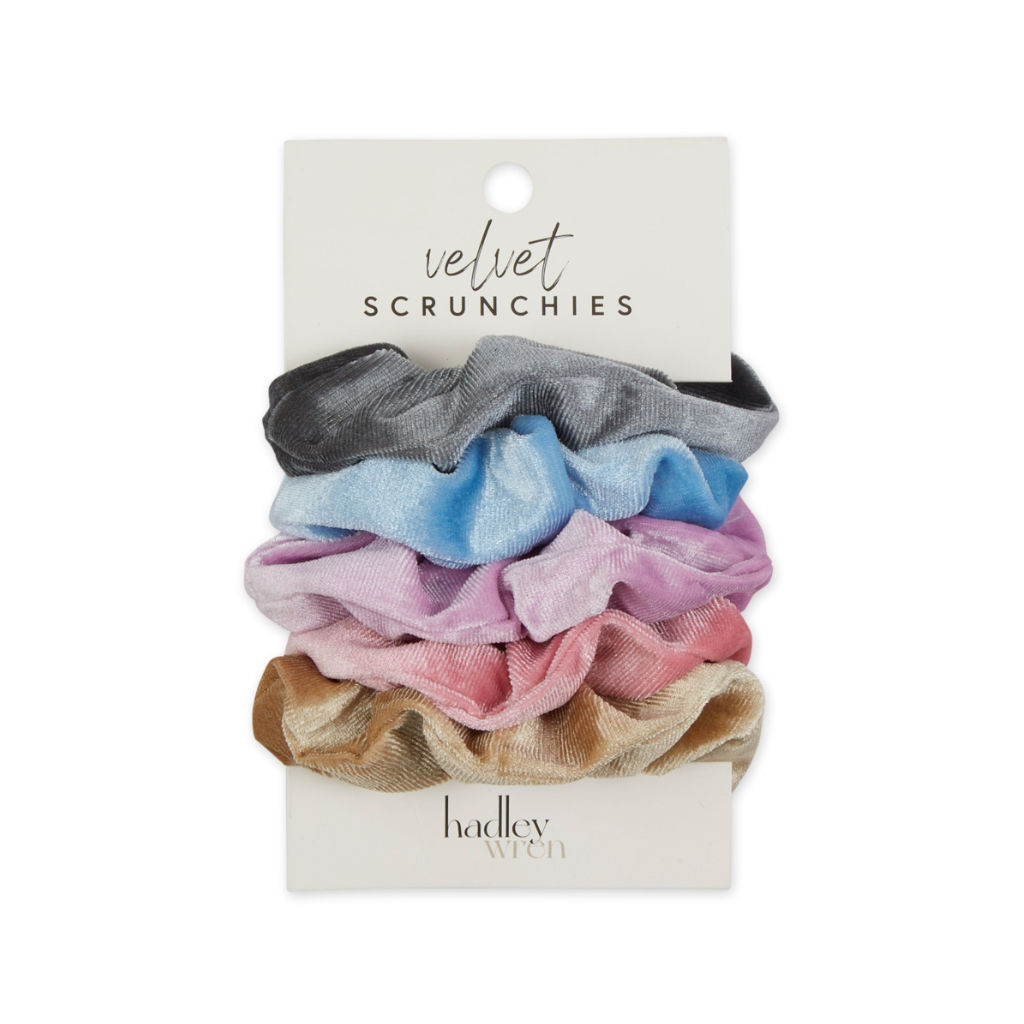 PASTEL Velvet Scrunchies - Set of 5 Hadley Wren Apparel & Accessories - Hair Accessories - Hair Claws & Clips