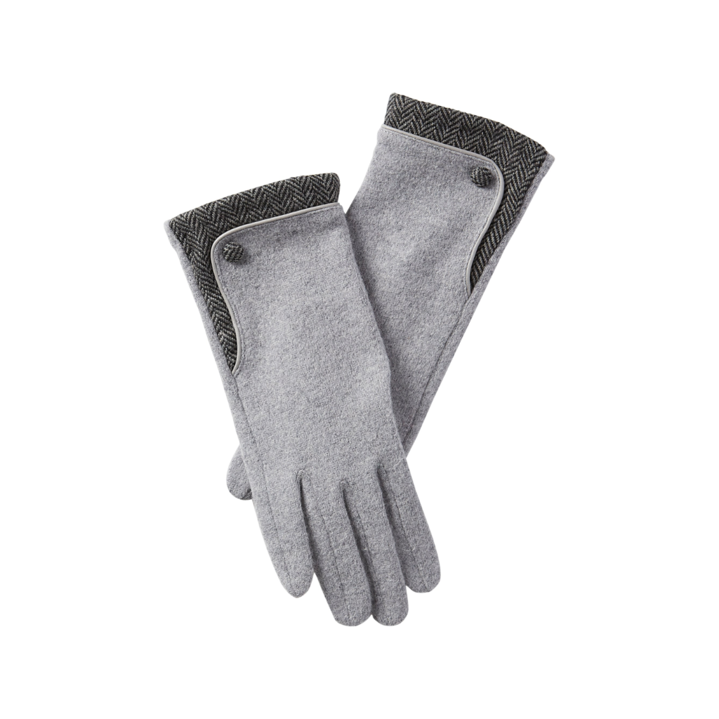 GRAY Herringbone Wool Gloves - Womens Hadley Wren Apparel & Accessories - Winter - Adult - Gloves & Mittens