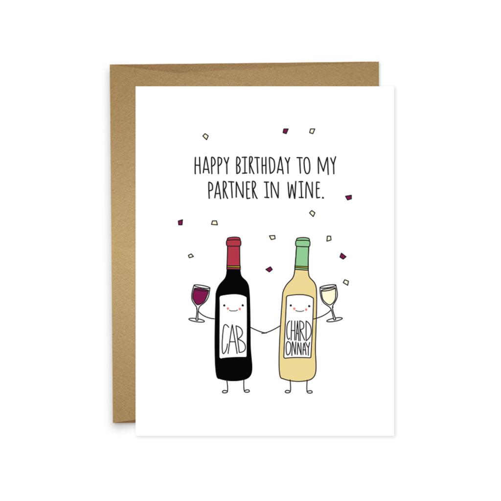 Partner In Wine Birthday Card Humdrum Paper Cards - Birthday