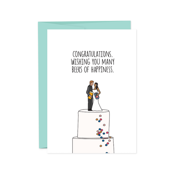 Beers Of Happiness Wedding Card Humdrum Paper Cards - Love - Wedding