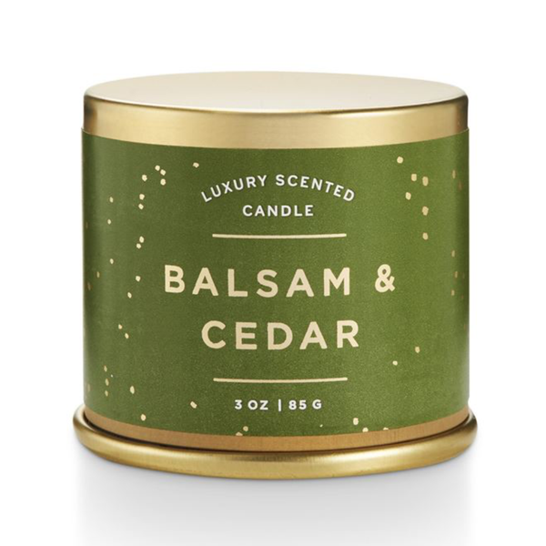 Noble Holiday Demi Tin Candle - Balsam and Cedar - 3oz. Illume Home - Candles - Holiday