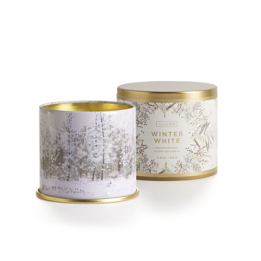 Noble Holiday Large Tin Candle - Winter White Illume Home - Candles - Holiday