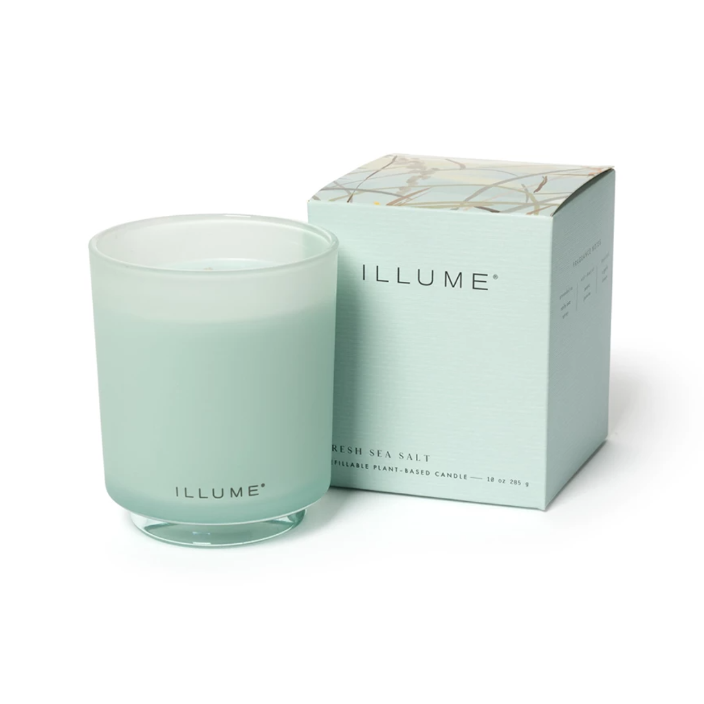 Refillable Boxed Glass Candle - Fresh Sea Salt Illume Home - Candles - Specialty