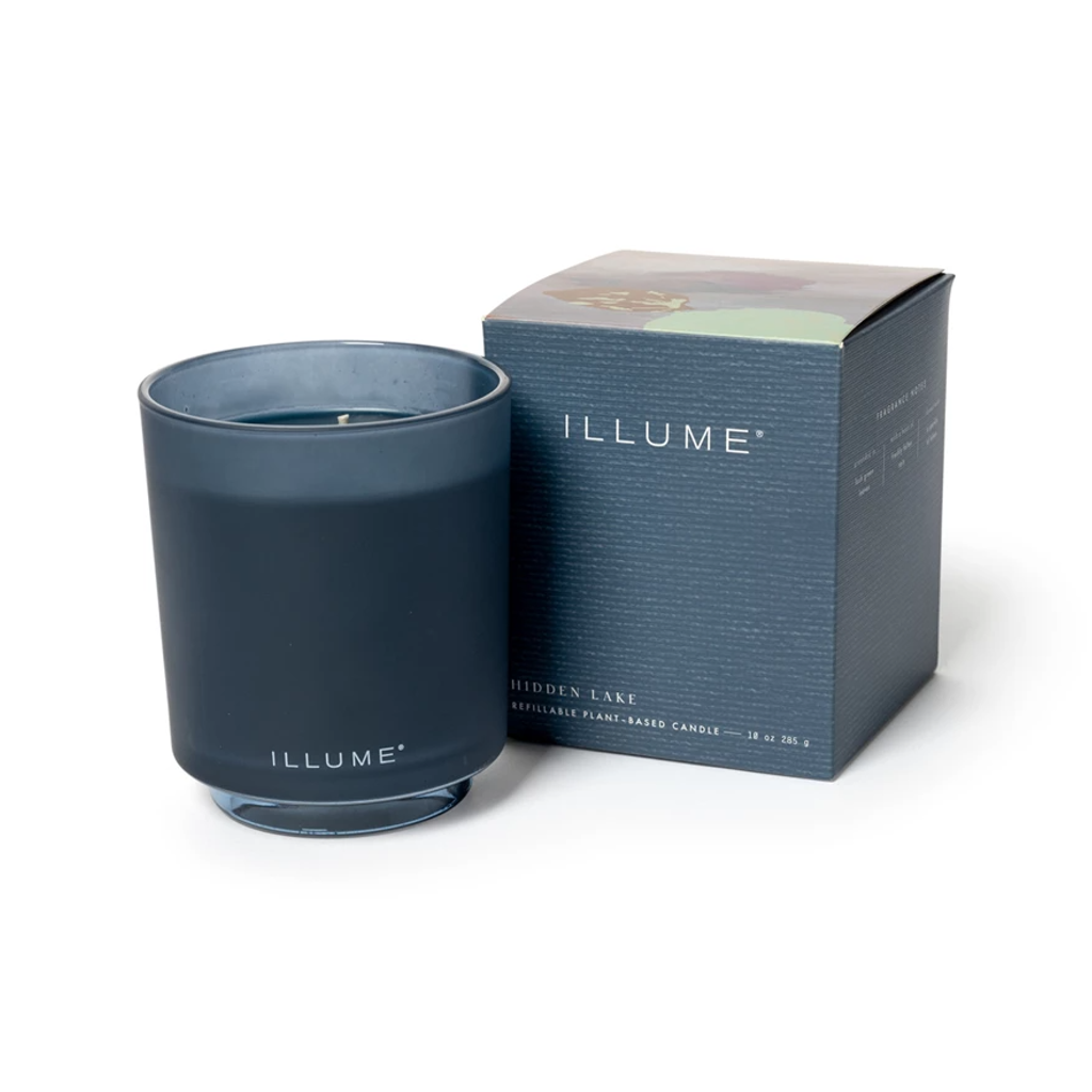 Refillable Boxed Glass Candle - Hidden Lake Illume Home - Candles - Specialty