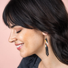 Emma Angles Beaded Fringe Earrings - Black Ink + Alloy Jewelry - Earrings
