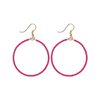 Hot Pink Ruby Solid Beaded Hoop Earring Ink + Alloy Jewelry - Earrings