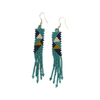 TEAL NAVY CITRON Petite Fringe Seed Bead Earrings - Angles Ink + Alloy Jewelry - Earrings