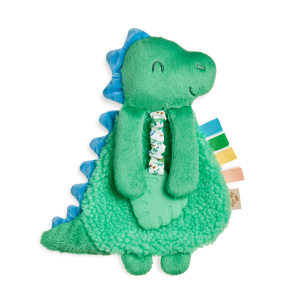JAMES THE DINO-GREEN Itzy Lovey Plush and Teether Toy Itzy Ritzy Baby & Toddler - Pacifiers & Teethers