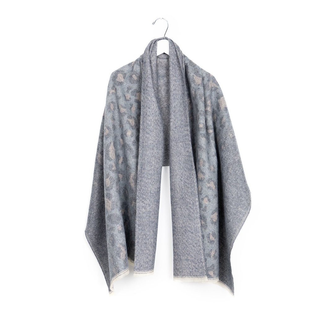 BLUE Cheetah Print Soho Blanket Scarf - Adult Jack & Missy Apparel & Accessories - Winter - Adult - Scarves & Wraps
